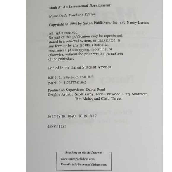 Saxon Math K Home Study Teacher's Edition - Picture 3 of 6